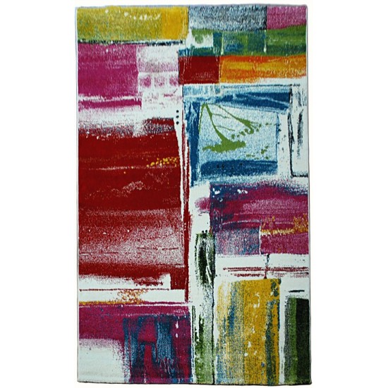 Χαλί μηχανής 133X190 Frieze Bonita 196 WHITE-RED