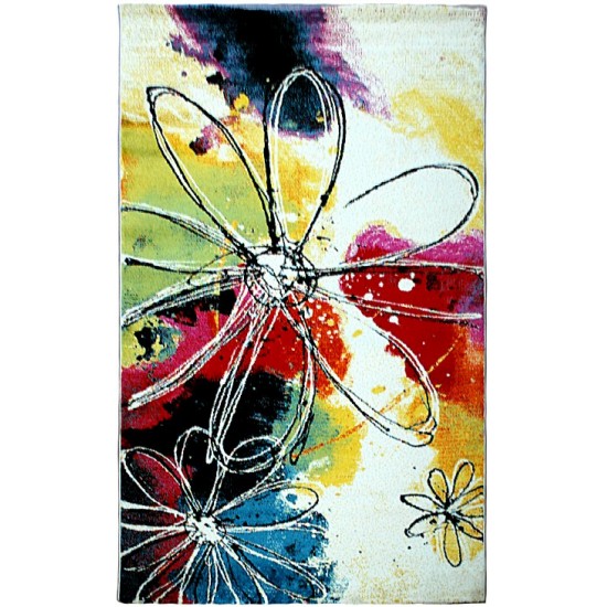 Χαλί μηχανής 133x190 Frieze Bonita 197 White-Black