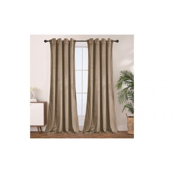 Ετοιμη Κουρτίνα Με ΤρουκςΤεμάχιο 140Χ260cm Velvet Μπεζ Ετοιμη Κουρτίνα Με ΤρουκςΤεμάχιο 140Χ260cm Velvet Μπεζ