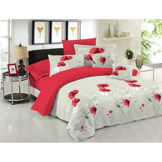 Σετ Πάπλωμα Μονό με Μαξιλαροθήκη 160x240 Anemone Red Σετ Πάπλωμα Μονό με Μαξιλαροθήκη 160x240 Anemone Red