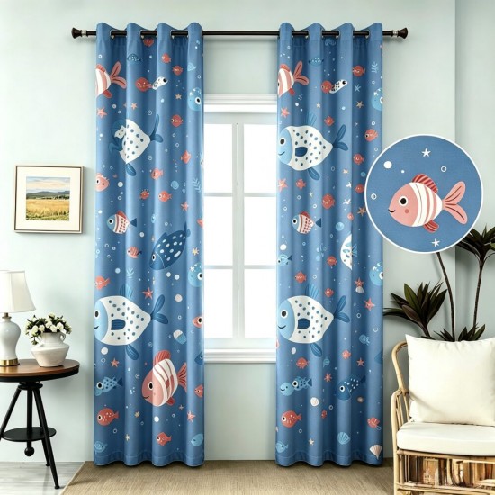 Κουρτίνα Παιδική με Τρουκς Τεμάχιο 270x280 cm Α856-7 Ψάρι