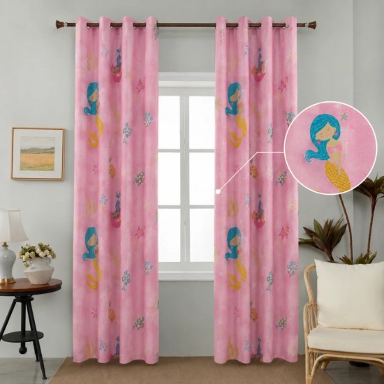 Κουρτίνα Παιδική με Τρέσα Τεμάχιο 270x280 cm Α858-10 Γοργόνα Ροζ