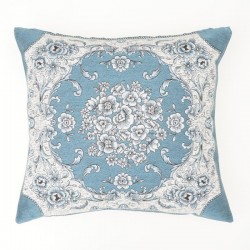 Διακοσμητική Μαξιλαροθήκη Adel Blue Dimeco 45x45 Διακοσμητική Μαξιλαροθήκη Adel Blue Dimeco 45x45