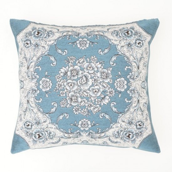 Διακοσμητική Μαξιλαροθήκη Adel Blue Dimeco 45x45 Διακοσμητική Μαξιλαροθήκη Adel Blue Dimeco 45x45