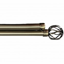 Κουρτινόξυλο Φ28mm Διπλό  Επεκτεινόμενο 120-210cm Με Άκρα  JHDBX-Χρυσό