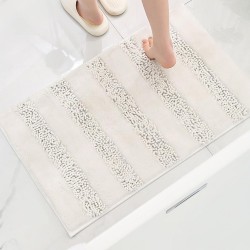 Αντιολισθητικό Πατάκι Μπάνιου Chenille 40x60εκ.Λευκό