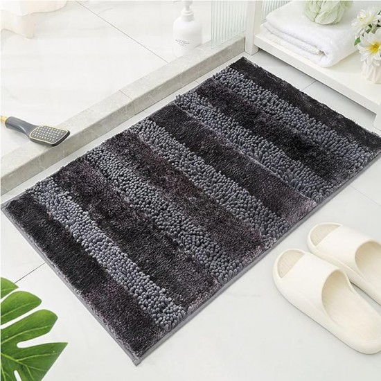 Αντιολισθητικό Πατάκι Μπάνιου Chenille 40x60εκ. Μαύρο Αντιολισθητικό Πατάκι Μπάνιου Chenille 40x60εκ. Μαύρο