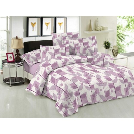 Παπλωματοθήκη Βαμβακερή Μονή 160x240 Leaves Lilac Le Blanc Παπλωματοθήκη Βαμβακερή Μονή 160x240 Leaves Lilac Le Blanc