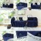 Ριχτάρι  Τριθέσιου  Καναπέ 180x280cm Chenille Με Κρόσια Μπλε