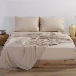 Σεντόνι Μεμονωμένο Μονό   Χωρίς  Λάστιχο Polycotton 160 X 240 Mπεζ 1