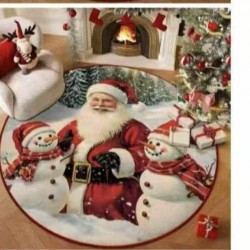 Ταπέτο Χριστουγεννιάτικο στρόγγυλο Crystal Velvet 90×90 cm Σχ-2