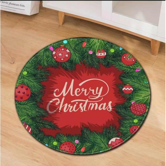 Ταπέτο Χριστουγεννιάτικο στρόγγυλο Crystal Velvet 90×90 cm Σχ-4