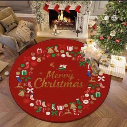 Ταπέτο Χριστουγεννιάτικο στρόγγυλο Crystal Velvet 90×90 cm Σχ-5