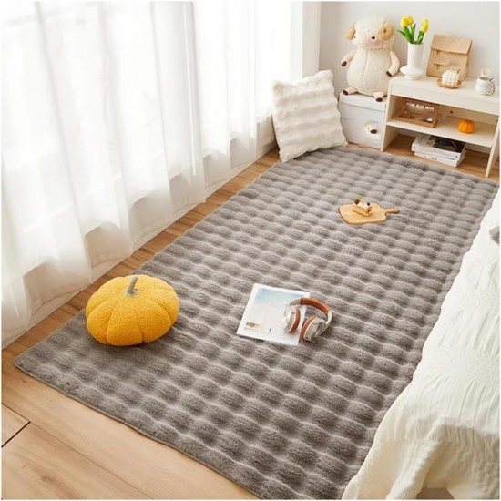 Γούνινο Χαλί Διαδρόμου Αντιολισθητικό 60x90cm Bubble Rug Καφέ Σκούρο Γούνινο Χαλί Διαδρόμου Αντιολισθητικό 60x90cm Bubble Rug Καφέ Σκούρο