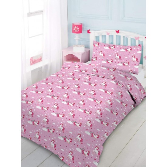 Ζεύγος Μαξιλαροθήκες (50x70) 100%Βαμβάκι Pink Unicorn Ζεύγος Μαξιλαροθήκες (50x70) 100%Βαμβάκι Pink Unicorn