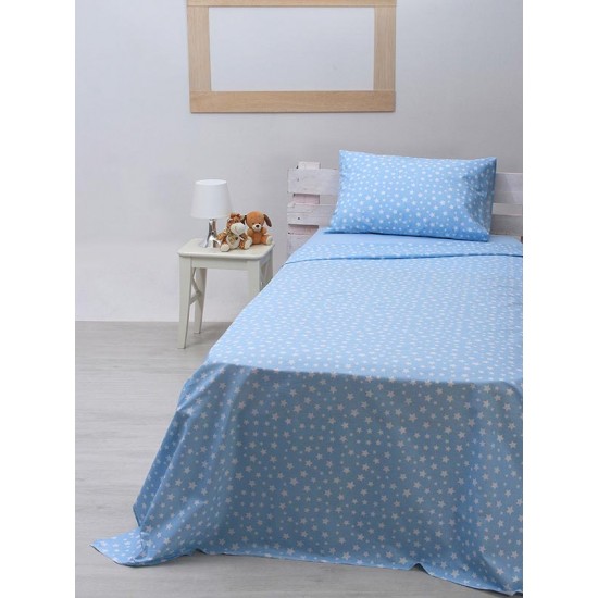 Σετ Σεντόνια Μονά Βαμβακερά 165Χ270 Cotton Feelings 22 Blue Σετ Σεντόνια Μονά Βαμβακερά 165Χ270 Cotton Feelings 22 Blue