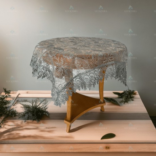 Καρέ (90x90) cm Με Κέντημα  C-5 Λευκό