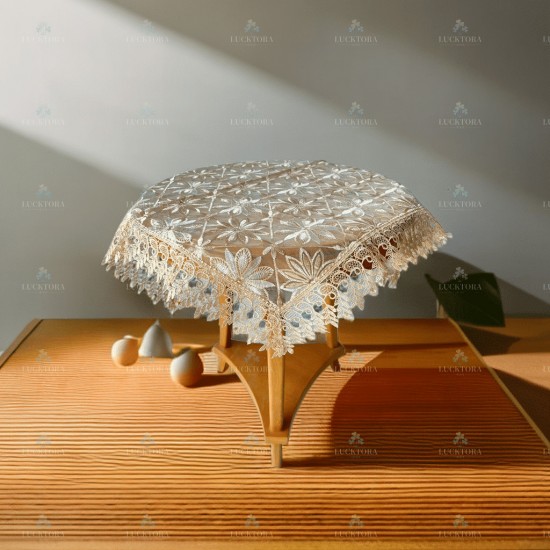 Καρέ (90x90)cm Με Κέντημα C-1 Λευκό Καρέ (90x90)cm Με Κέντημα C-1 Λευκό