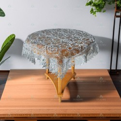 Καρέ (90x90)cm Με Κέντημα C-8 Γκρι