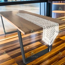 Τραβέρσα  40x180 cm Με Κέντημα C-3 Λευκό