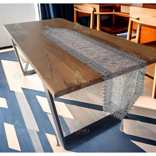 Τραβέρσα 40x180 cm Με Κέντημα C-6 Γκρι Τραβέρσα 40x180 cm Με Κέντημα C-6 Γκρι
