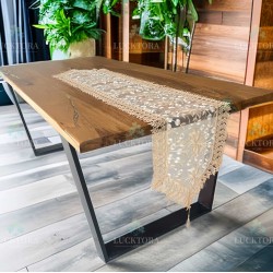 Τραβέρσα  40x180 cm Με Κέντημα  C-7 Λευκό