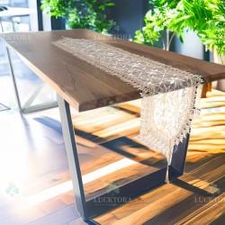Τραβέρσα  40x180 cm Με Κέντημα C-1 Λευκό