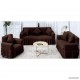 Σετ 3 Τεμαχίων Ελαστικά Καλύμματα Καναπέ – Σαλονιού Mε Βολάν PP Σκούρο καφέ
