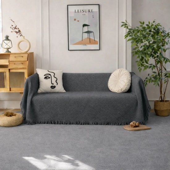 Ριχτάρι Πολυθρόνας Καναπέ 180x180cm Chenille Με Κρόσια C 24-16 Ριχτάρι Πολυθρόνας Καναπέ 180x180cm Chenille Με Κρόσια C 24-16