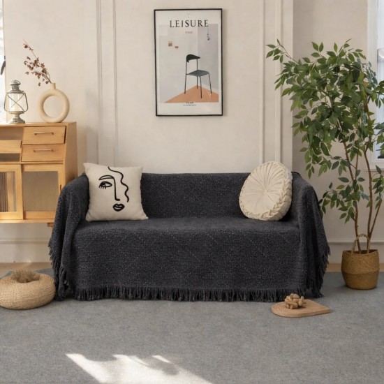 Ριχτάρι Τετραθέσιου Καναπέ 180x320cm Chenille Με Κρόσια C 24-18 Ριχτάρι Τετραθέσιου Καναπέ 180x320cm Chenille Με Κρόσια C 24-18