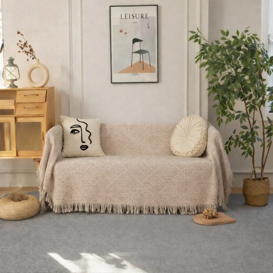 Ριχτάρι Τετραθέσιου  Καναπέ 180x320cm Chenille Με Κρόσια C 24-4