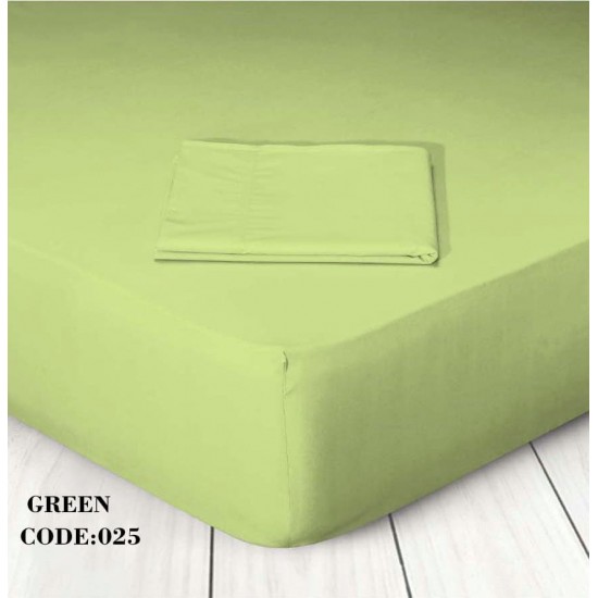 Μεμονωμένο King Size βαμβακερό σεντόνι Marwa 180 x 200 + 30 cm Green 025 Μεμονωμένο King Size βαμβακερό σεντόνι Marwa 180 x 200 + 30 cm Green 025
