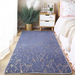 Γούνινο Χαλί Διαδρόμου Soft Faux Rabbit (50x80) Μπλε/Χρυσό Γούνινο Χαλί Διαδρόμου Soft Faux Rabbit (50x80) Μπλε/Χρυσό