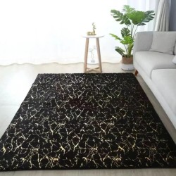 Γούνινο Χαλί Διαδρόμου Soft Faux Rabbit (50x80) Μαύρο/Χρυσό Γούνινο Χαλί Διαδρόμου Soft Faux Rabbit (50x80) Μαύρο/Χρυσό