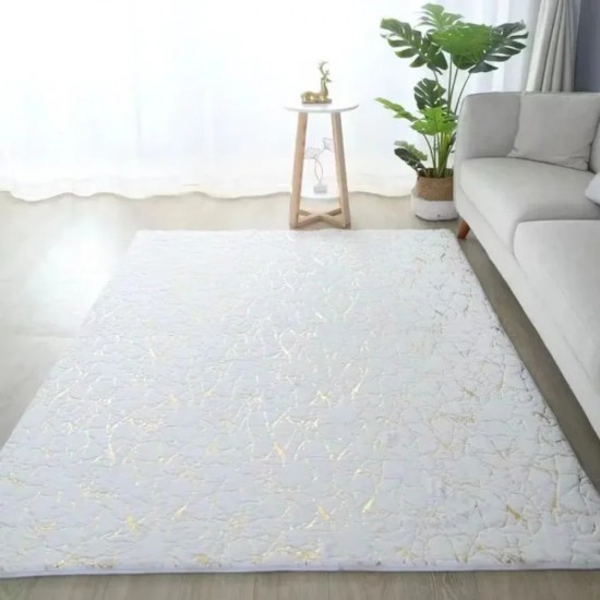 Γούνινο Χαλί Διαδρόμου Soft Faux Rabbit (50x80) Λευκό/Χρυσό Γούνινο Χαλί Διαδρόμου Soft Faux Rabbit (50x80) Λευκό/Χρυσό