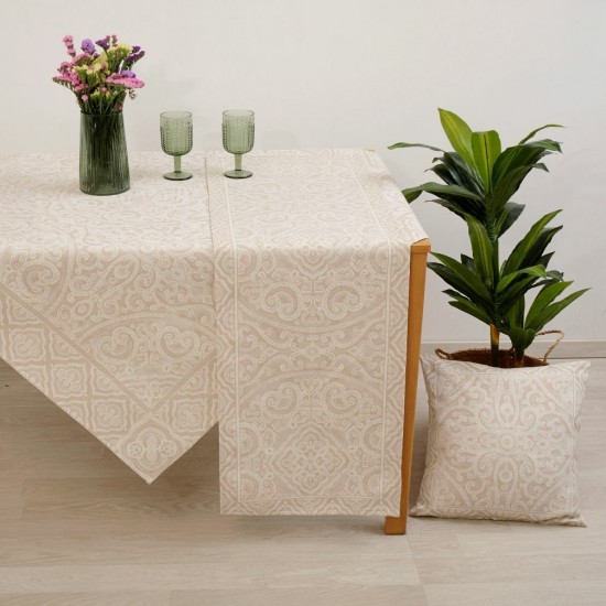 Τραπεζομάντηλο Dimeco Στόφα Καρέ 100x100cm Capri Beige Τραπεζομάντηλο Dimeco Στόφα Καρέ 100x100cm Capri Beige