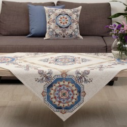 Τραπεζομάντηλο Dimeco Στόφα Καρέ 100x100cm Morena Blue