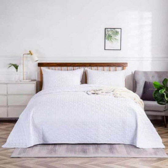  Κουβερλί Υπέρδιπλο Βαμβακερό  220x240cm Λευκό