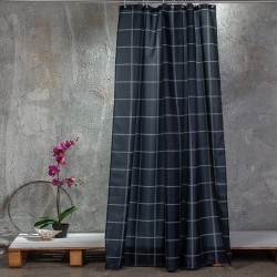 Κουρτίνα Μπάνιου 180x180cm Αδιάβροχη Με Κρίκους Melinen Check Black