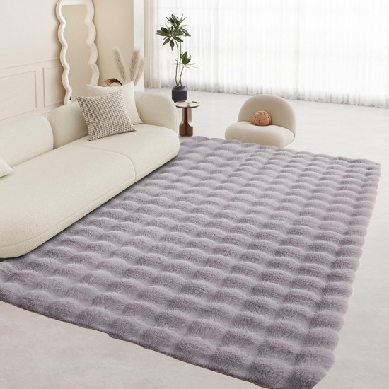 Γούνινο Χαλί Διαδρόμου Αντιολισθητικό 50x80cm Bubble Rug Γκρι/ Ανοιχτο Γούνινο Χαλί Διαδρόμου Αντιολισθητικό 50x80cm Bubble Rug Γκρι/ Ανοιχτο