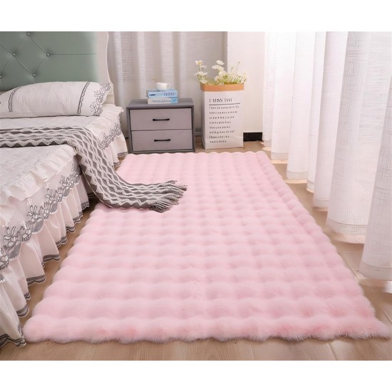Γούνινο Χαλί Διαδρόμου Αντιολισθητικό 50x80cm Bubble Rug Ροζ Γούνινο Χαλί Διαδρόμου Αντιολισθητικό 50x80cm Bubble Rug Ροζ