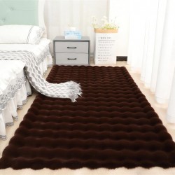 Γούνινο Χαλί Διαδρόμου Αντιολισθητικό 50x80cm Bubble Rug Καφέ Σκούρο. Γούνινο Χαλί Διαδρόμου Αντιολισθητικό 50x80cm Bubble Rug Καφέ Σκούρο.