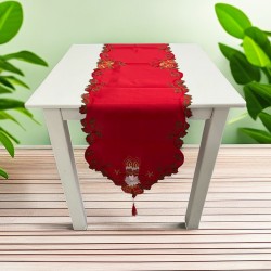 Χριστουγεννιάτικο Τραβέρσα  (40x180) cm Με Κέντημα  SD2355-Κόκκινο