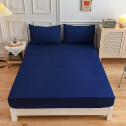 Σεντόνι Μονό Μονόχρωμo Με Λάστιχο 110 x 200+25 Μπλε