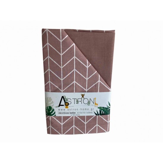 Βρεφικά Σεντόνια Κούνιας ΣΕΤ Alpis Dusty Rose Βρεφικά Σεντόνια Κούνιας ΣΕΤ Alpis Dusty Rose