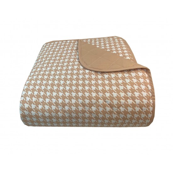 Κουβερλι Υπέρδιπλα 220x240 Pied De Poule Beige Κουβερλι Υπέρδιπλα 220x240 Pied De Poule Beige
