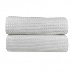 Κουβέρτα Πικέ Μονή Waffle Ξενοδοχείου 165X245 White