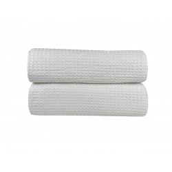 Κουβέρτα Πικέ Μονή Waffle Ξενοδοχείου 165X245 White Κουβέρτα Πικέ Μονή Waffle Ξενοδοχείου 165X245 White