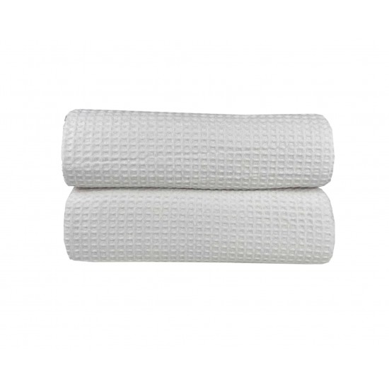 Κουβέρτα Πικέ Μονή Waffle Ξενοδοχείου 165X245 White Κουβέρτα Πικέ Μονή Waffle Ξενοδοχείου 165X245 White