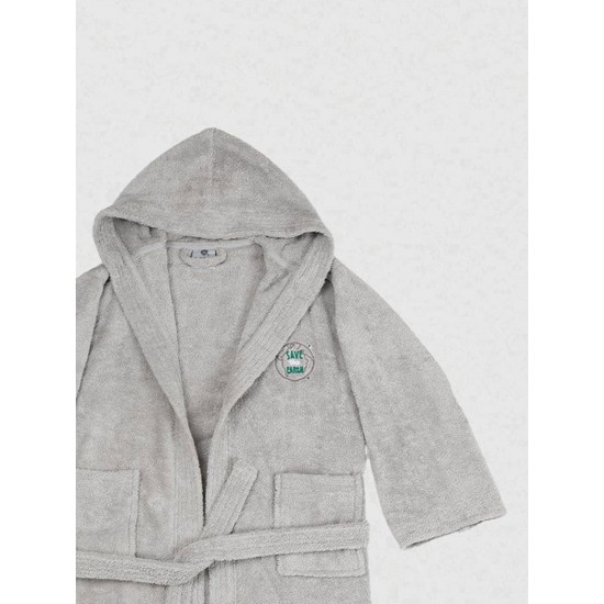 Μπουρνούζι Παιδικό Eco Grey Ηλικία 6-8 Μπουρνούζι Παιδικό Eco Grey Ηλικία 6-8